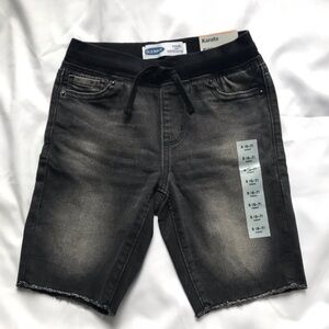 Old Navy Boys Karate Stretch Shorts Black 6 7 New